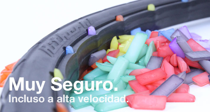 Tannus se ajusta a la llanta con pins de fijación de diferente largo y queda 100% seguro